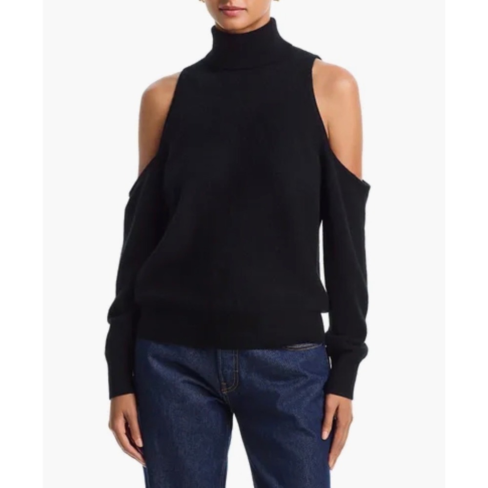 C by Bloomingdales Cashmere Mockneck Cold Shoulder Sweater